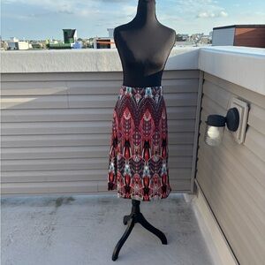 Patterned Red and Black Women's Skirt